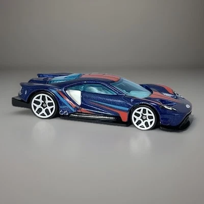 2022 Hot Wheels 16 Ford GT Race Blue Red '23 HW Motor Show Diecast Plastic Car - Image 1 of 4
