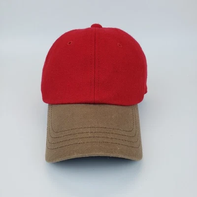 LL Bean шерсти смесь мяч крышка красный коричневый ремень назад шляпа - Изображение 1 из 4