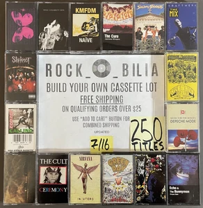 $1 & UP PUNK ALTERNATIVE GRUNGE BUILD YR CASSETTE LOT FREE SHIP ORDERS OVER $25 - Picture 1 of 471