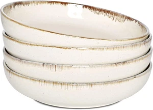 Bosmarlin Stoneware Large Pasta Bowls, 40 Oz, Set of 4, 9.3 in, Barely beige - Picture 1 of 7