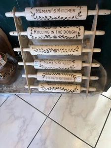 Wooden Rolling Pin Engraved - Grandma’s kitchen (any Name Available) - Picture 1 of 7
