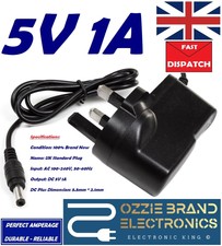 UK 5V 1A 1000mA AC/DC 100-240V AC 50/60Hz POWER SUPPLY ADAPTER CHARGER PLUG 3PIN