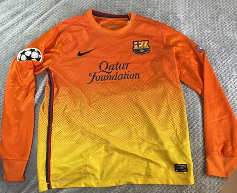 Barcelona 2012 2013 Away Football Shirt Soccer Jersey Long Sleeve Nike Size M #4 Cover