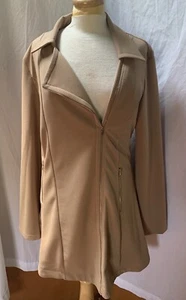 NWT~Sky Plus Tan Gold Zipper Flattering Dress Jacket Plus Size 1X - Picture 1 of 5