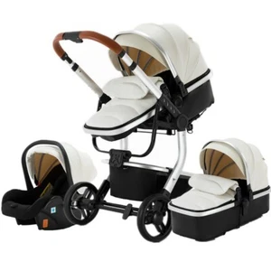 sportkinderwagen pu Leder Luxus 3in1Kinderwagen mitwachsend - Bild 1 von 9