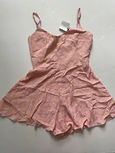Mameluco Zara para mujer XS rosa estampado de plátano de una pieza sin mangas nuevo con etiquetas - Imagen 1 de 6