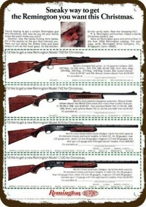 1966 REMINGTON 700 742 RIFLE 870 SHOTGUN Vntg-Look DECORATIVE REPLICA METAL SIGN - Picture 1 of 1