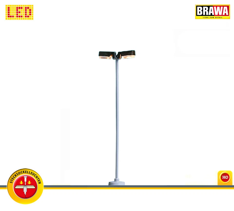 BRAWA 84060 LED-Platzleuchte 2-fach mit Stecksockel, 115 mm hoch, Neu, OVP - Bild 1 von 1