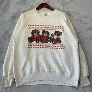 Vintage 90's Jerzees Super Sweats Gray Sweatshirt Men Large Crewneck Made in USA - Picture 1 of 10