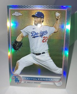 2022 Topps Chrome Baseball Silver Refractor # 183 Clayton Kershaw Los Angeles