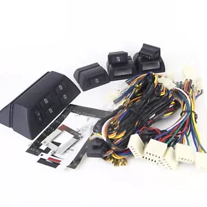 Universal 4 Rocker 5 Wire Switch Kit Door Lock Power Windows 12V For 4 Doors New - Picture 1 of 14