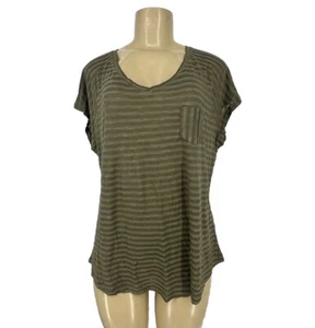 NEW Lane Bryant Plus Size 14/16 Women Pullover T-shirt Striped Short Sl 12-24 - Picture 1 of 8