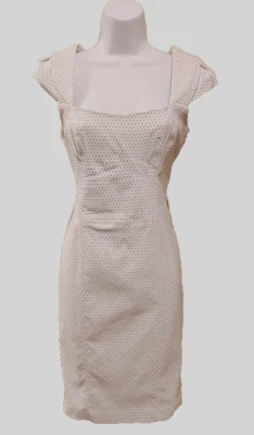 NUEVO CON ETIQUETAS XOXO Vestido Para Mujer Blanco Lunares Funda Sin Mangas Forrado Talla: 9/10 Foto 1 de 4