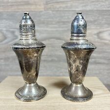 Vintage Duchin Sterling Weighted Salt & Pepper Shakers With Glass Inserts