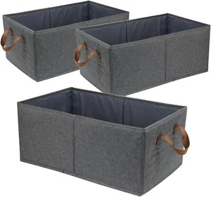 Foldable Storage Bins, 3-Pack Large Capacity Organizer for Clothing, Toys, Books - Picture 1 of 7