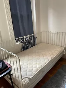Full size Ikea metal white bed frame and Sealy mattress. Used for 2 years. - Picture 1 of 3