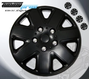 Wheel Rims Skin Cover 15" Inch Matte Black Hubcap -Style 026 15 Inches Qty 4pcs- - Picture 1 of 4
