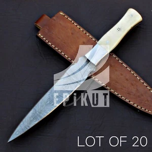 LOT OF 20 EPIKUT CUSTOM HANDMADE DAMASCUS STEEL HUNTING DAGGER KNIVES EDC - Picture 1 of 5