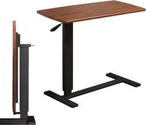 Adjustable Overbed Bedside Table with Wheels (Hospital and Home Use) (Foldable, - Picture 1 of 7