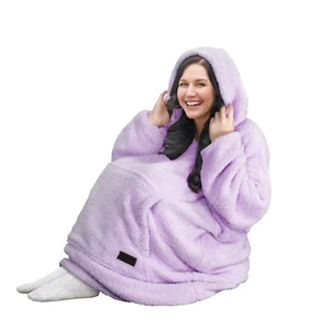 Decke Sweatshirt Sherpa Futter Plüsch Fleece Oversized Hoodie mit Tasche - Bild 1 von 13