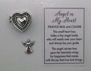 Y3 1x Heart in heart ANGEL IN MY HEART prayer box mini charm guardian Ganz - Picture 1 of 14