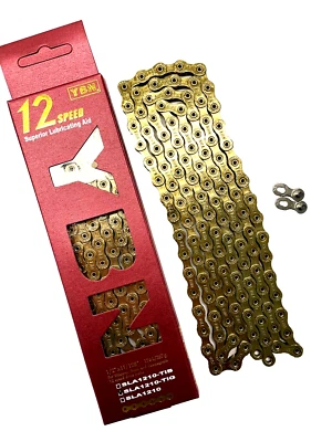 YBN SLA1210-TIG - ORO 12 velocidades cadena bicicleta de carretera o montaña Shimano MTB CAJA ROJA