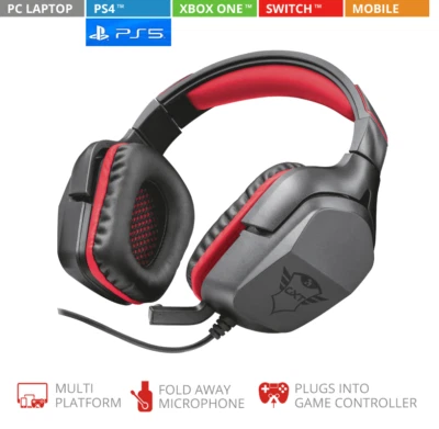 Trust Cuffie Gaming 344 Creon Microfono Regolabile PS5 PS4 Xbox One Nintendo PC - Immagine 1 di 4