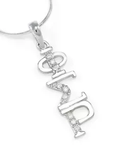 Colgante de lavandería de plata esterlina Phi Sigma Rho con diamantes simulados - Imagen 1 de 2
