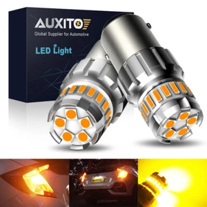 AUXITO 1157 LED Turn Signal Light Bulbs Amber Yellow Anti Hyper Flash CANBUS - Foto 1 di 12