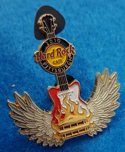 PROTOTYPE PITTSBURGH ANGEL WINGS FACADE RED FLAMES GUITAR Hard Rock Cafe PINS LE - Picture 1 of 1