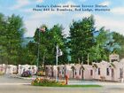 Harley's Cabins Union Service Station Phone Red Lodge MT Posted Linen Postcard