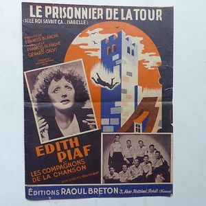 Partition Le prisonnier de la tour EDITH PIAF illustration GUY GERARD NOEL - Imagen 1 de 1