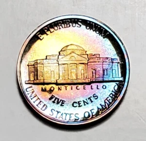 TONED 1985 S  JEFFERSON NICKEL PROOF UNC #C5273 - Picture 1 of 2