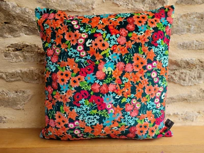 HARLEQUIN Wildlife Meadow Sophie Robinson & Orange Velvet Fabric Cushion Cover  - Image 1 of 4