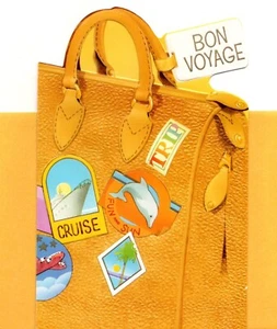 Tarjeta de felicitación Felicitaciones Bon Voyage Viaje al Extranjero Maleta - Imagen 1 de 3