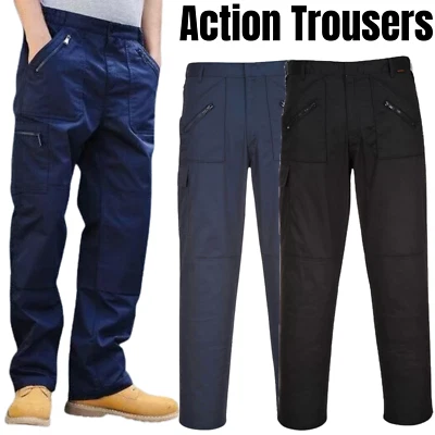 PORTWEST Action Work Trousers Durable Cargo Pants Multi Pockets & Knee Pad Compatibility