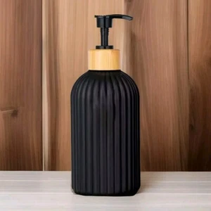 Modern 500ml Plastic Bamboo Soap Shampoo Dispenser Kitchen Bathroom Dispenser - Picture 1 of 5