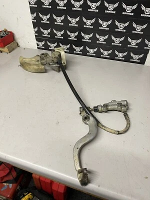 2002 HONDA CR125R OEM NISSIN REAR BACK BRAKE ASSEMBLY LEVER LINE CALIPER MASTER - Image 1 of 4