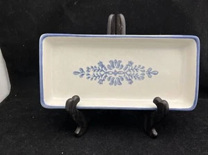 Pfaltzgraf Yorktowne Blue Flower Stoneware Long Relish Cracker Dish Tray 716-51 - Picture 1 of 3