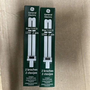 (2) GE 97571 Compact F13BX/841/ECO 13W BIAX G23 Single End 2 Pin 4000˚K [A5S2] - Picture 1 of 8