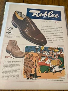 Pubblicità vintage 1944 Roblee Shows O. Soglow fumetto arte sultano commercio con soldato guerra - Foto 1 di 1
