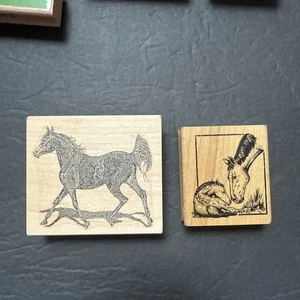 Lote de 2 sellos de goma de yegua de caballo potro. Ecuestre Nuevo - Imagen 1 de 4