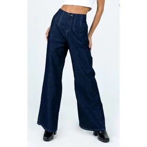 Princess Polly Misty Wide Leg Jeans Dark Wash High Rise Denim Hose US 2  - Bild 1 von 9
