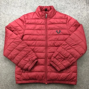 True Religion Jacket Mens Large Quilted Puffer Full Zip Lightweight Outerwear - Picture 1 of 9