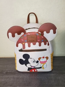 Loungefly Disney Mickey Mouse Ice Cream Cone Mini Rucksack Neu mit Etikett - Bild 1 von 5