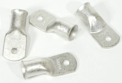 4x 4/0 Wire Tin Plated Copper Cable Crimp Solder Lug Terminal 1/4 Inch Stud Hole - Image 1 of 2