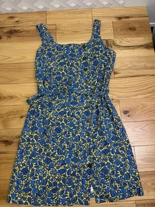 Ann Taylor Petite Floral Side Button Etuikleid 16P Sommer '22 gelb & blau - Bild 1 von 16