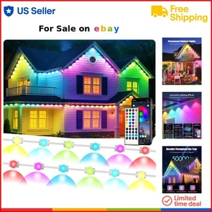 Outdoor RGB LED String Lights 50ft Waterproof App Control Decor for Holidays - Picture 1 of 11