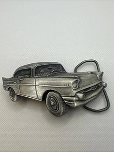VtG ‘57 Chevy Car Belt Buckle 1979 Bergamot Brass Works Silver Tone-U39 - Picture 1 of 7
