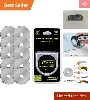 Cuchillas de corte rotativas de 45 mm - Paquete de 10 para Olfa y Fiskars, afiladas y duraderas Foto 1 de 4